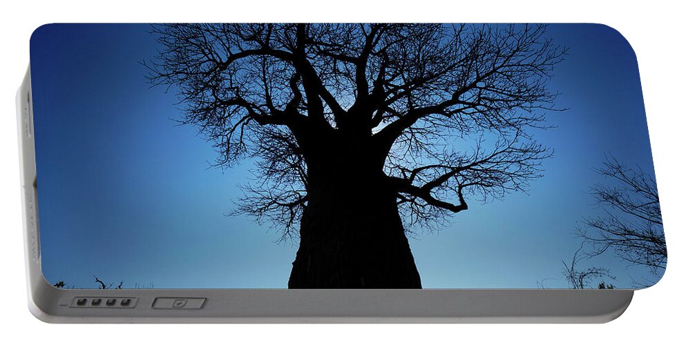 00543246 Portable Battery Charger featuring the photograph Okavango Baobab Silhouette by Hiroya Minakuchi