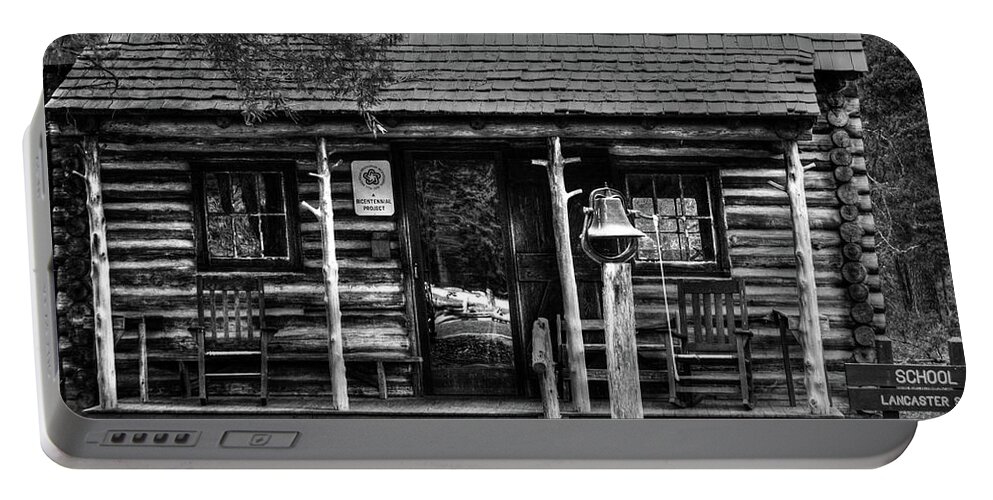 Roof Portable Battery Charger featuring the photograph Old schoolhouse by Andy Lawless