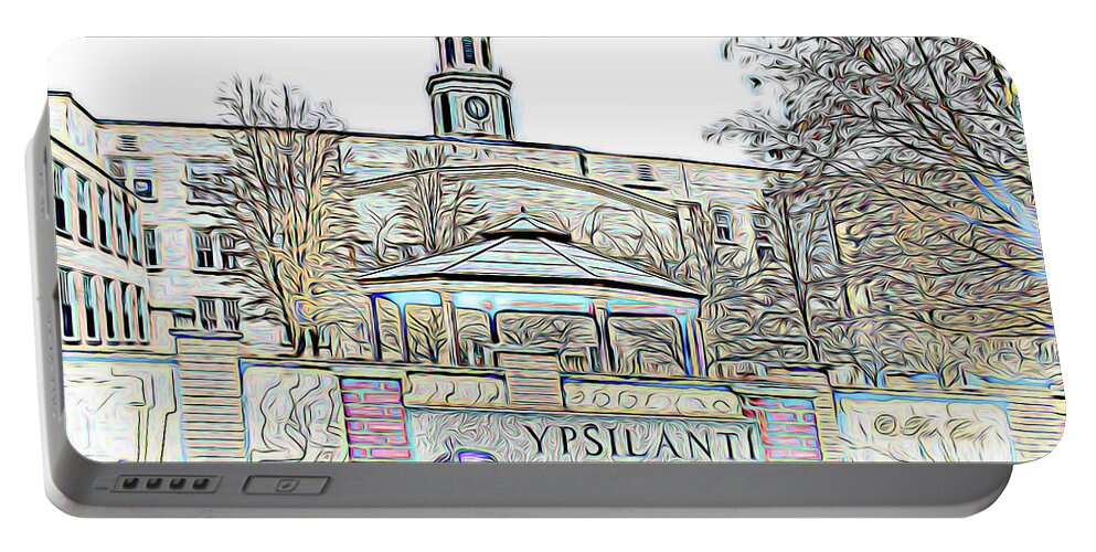 High School Portable Battery Charger featuring the photograph Old Ypsi High by Pat Cook