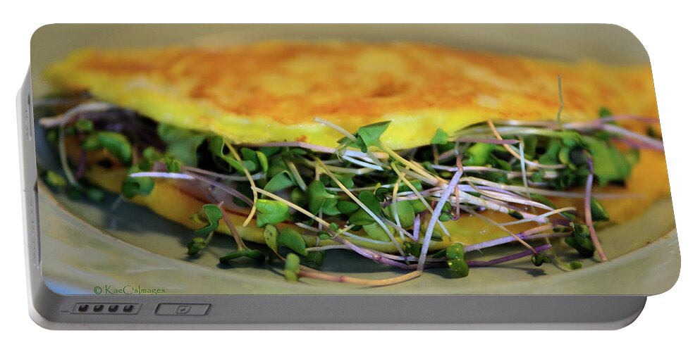 Food Portable Battery Charger featuring the photograph Omelette With Sprouts by Kae Cheatham