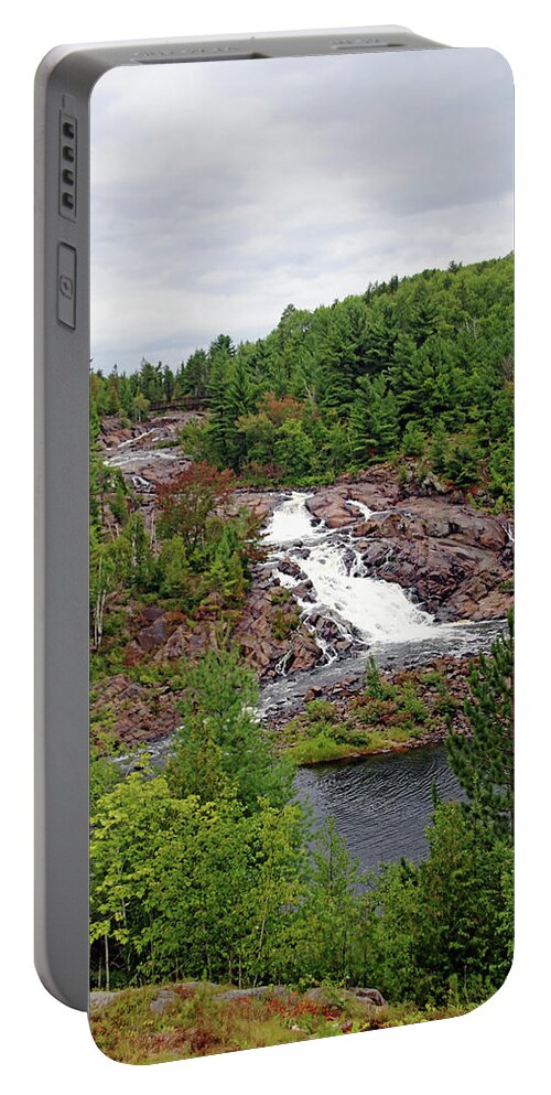 Onaping Portable Battery Charger featuring the photograph Onaping Falls by Debbie Oppermann