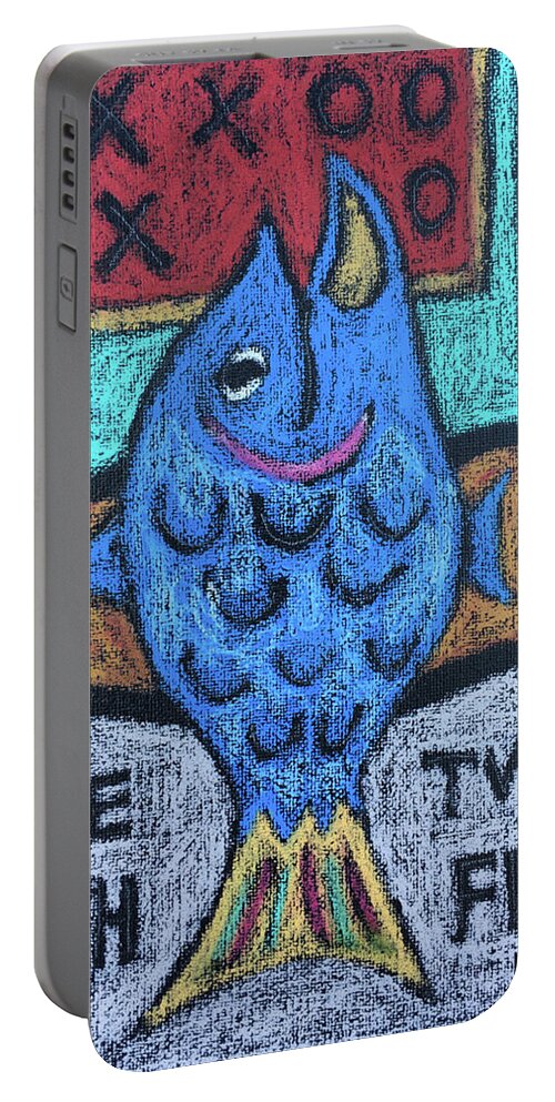 Painting Portable Battery Charger featuring the painting One Fish Two Fish by Karla Beatty