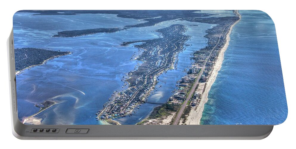 Gulf Shores Portable Battery Charger featuring the photograph Ono Island-5112-tm by Gulf Coast Aerials -