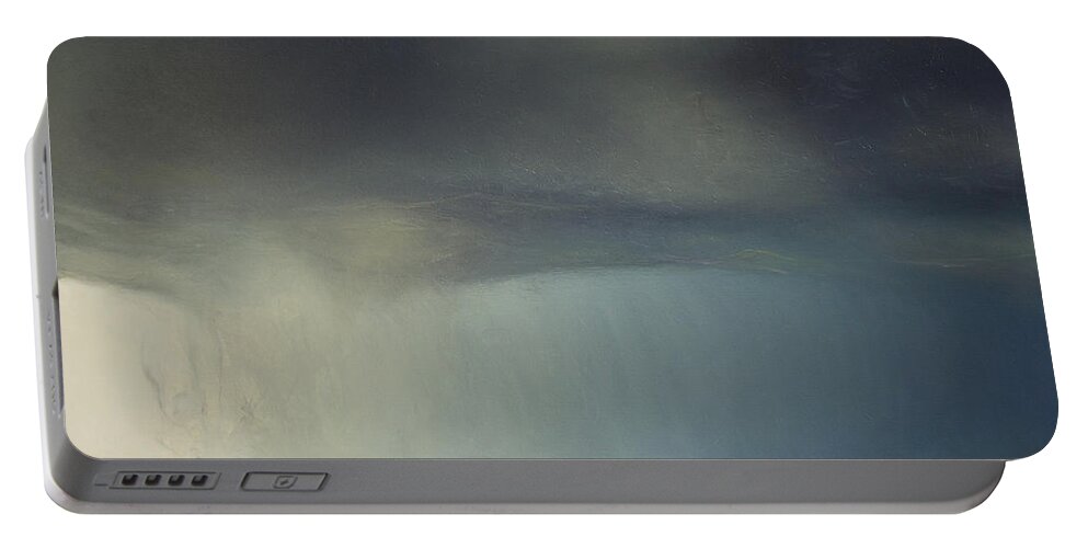 Derek Kaplan Portable Battery Charger featuring the painting Opt.36.18 'Storm' by Derek Kaplan