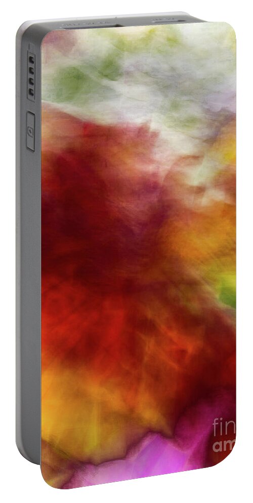 Abstract Portable Battery Charger featuring the photograph Orange And Pink And White Abstract by Phillip Rubino