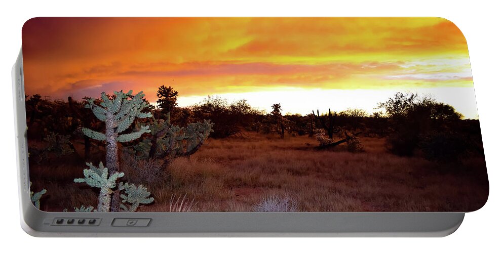 Sunset Portable Battery Charger featuring the photograph Orange Dream by Melisa Elliott