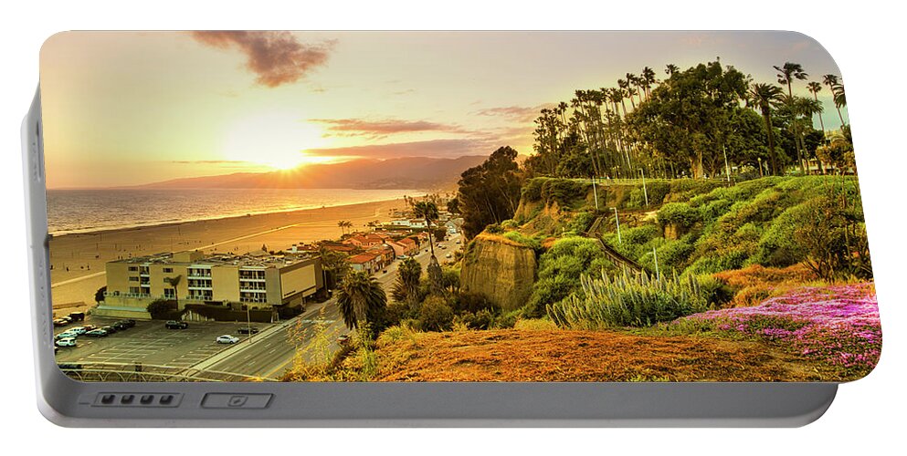 Palisades Park Portable Battery Charger featuring the photograph Orange Haze At Sunset by Gene Parks