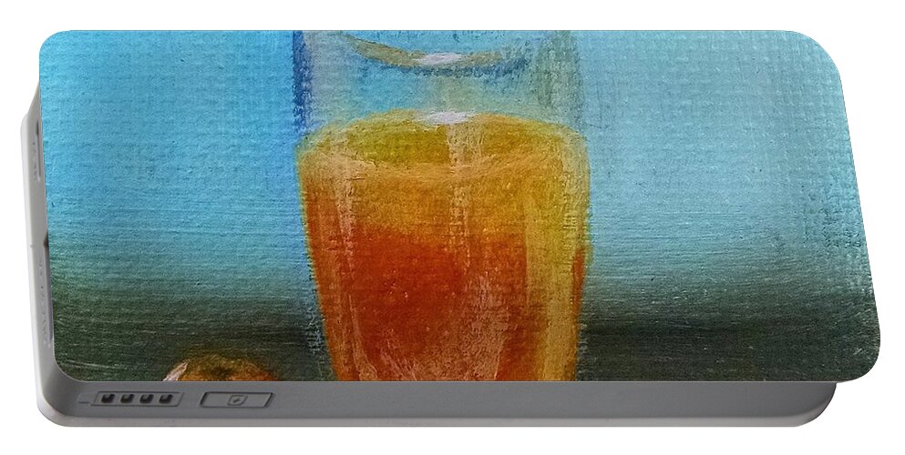 Orange Juice Portable Battery Charger featuring the painting Orange Juice by Helian Cornwell