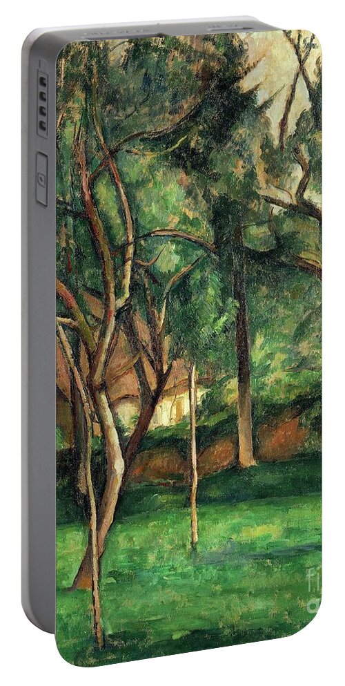 Cezanne Portable Battery Charger featuring the painting Orchard By Cezanne By Paul Cezanne by Paul Cezanne