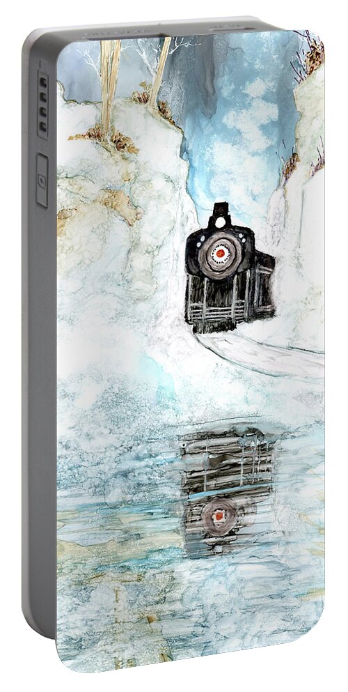 Orient Express Portable Battery Charger featuring the painting Orient Express by Charlene Fuhrman-Schulz