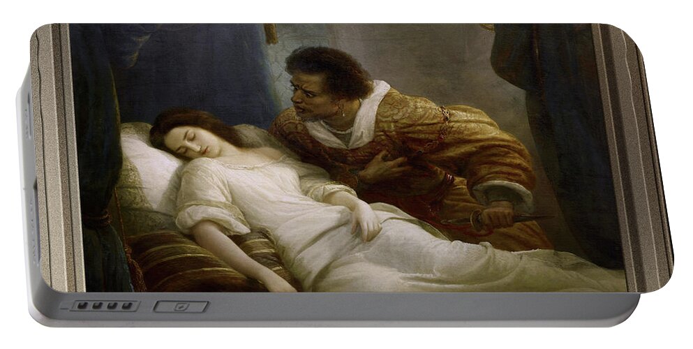 Othello Portable Battery Charger featuring the painting Othello by Christian Kohler by Rolando Burbon