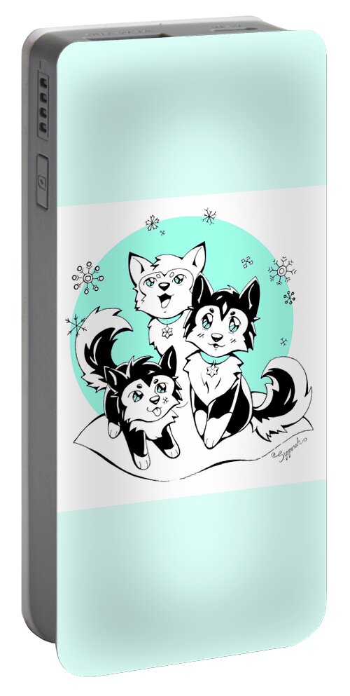 Art Portable Battery Charger featuring the drawing Our First Snow Part I by Sipporah Art and Illustration