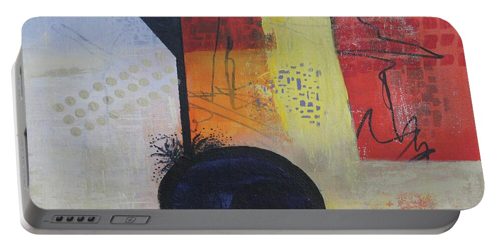 Abstract Portable Battery Charger featuring the painting Overflowing by April Burton