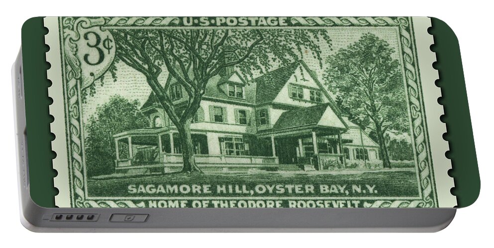 Theodore Roosevelt Portable Battery Charger featuring the digital art Oyster Bay by Greg Joens