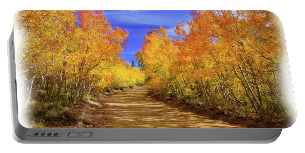 Aspens Portable Battery Charger featuring the photograph Painted Aspens by Steph Gabler