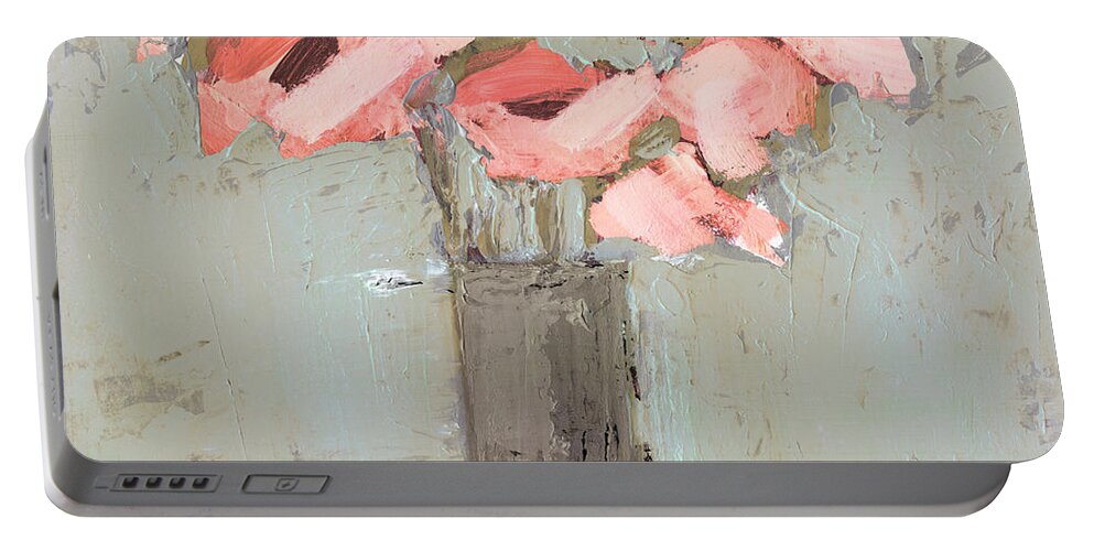 Botanical Portable Battery Charger featuring the painting Pale Rustic Bouquet II by Victoria Borges