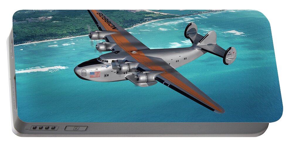  Portable Battery Charger featuring the digital art Pan Am Clipper Flying Boat by Erik Simonsen