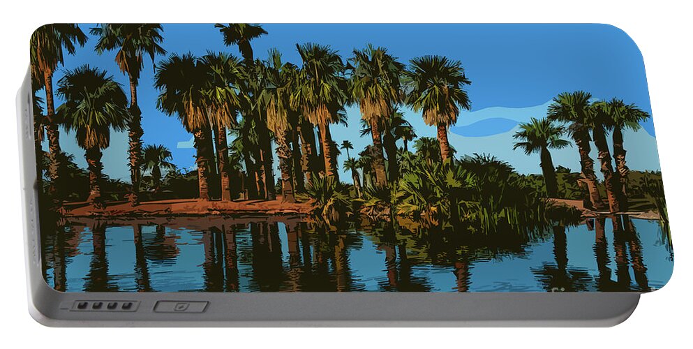 Papago Park Portable Battery Charger featuring the digital art Papago Park Palms by Kirt Tisdale