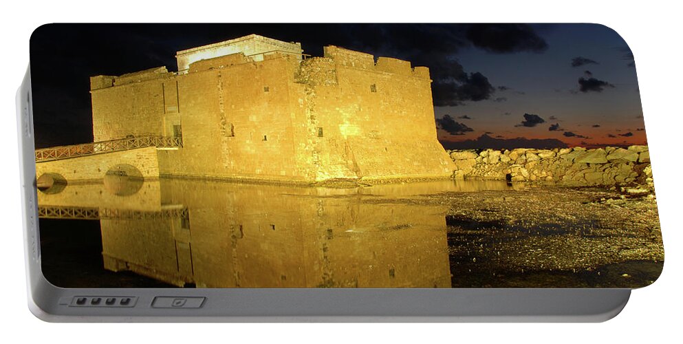 Castle Portable Battery Charger featuring the photograph Paphos Medieval Castle by Michalakis Ppalis