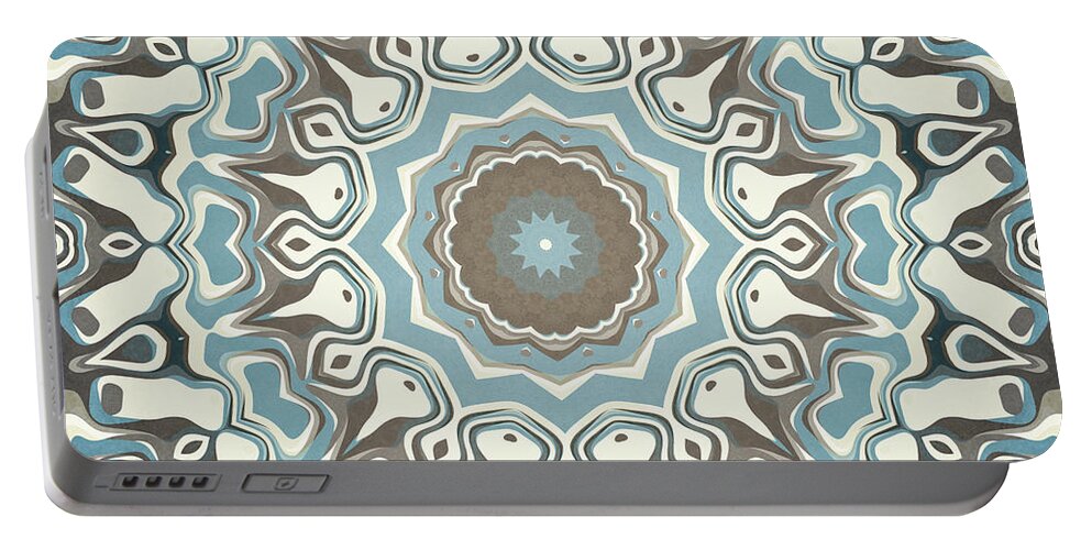 Texture Portable Battery Charger featuring the digital art Pastels Mandala Pattern by Phil Perkins