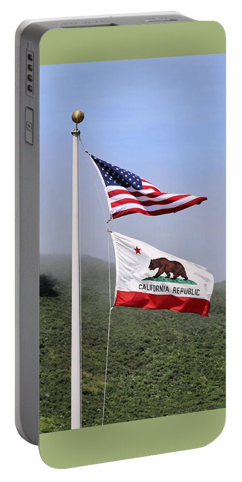 Patriotism Portable Battery Charger featuring the photograph Patriotism and California Republic by Diann Fisher