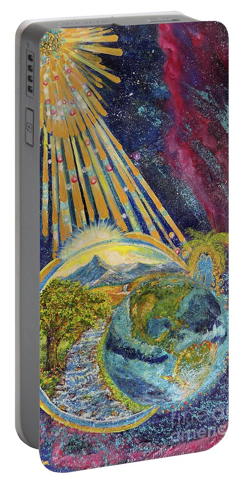 Acrylics Portable Battery Charger featuring the painting Peace by Lee Nixon