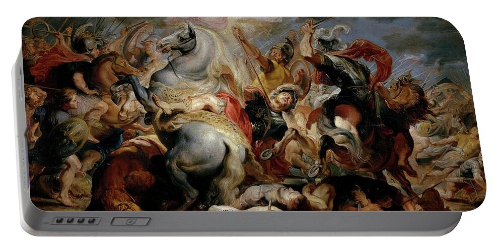 Peter Paul Rubens Portable Battery Charger featuring the painting Pedro Pablo Rubens / 'The Death of Consul Decio', 1616-1617, Flemish School, Oil on panel. by Peter Paul Rubens -1577-1640-