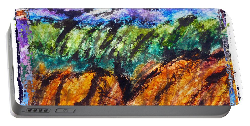 Soft Colors Portable Battery Charger featuring the painting Autumn Memories by Joan Reese