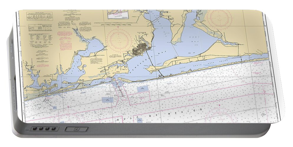 11382 Portable Battery Charger featuring the digital art Pensacola Bay and Approaches NOAA Chart 11382 by Nautical Chartworks
