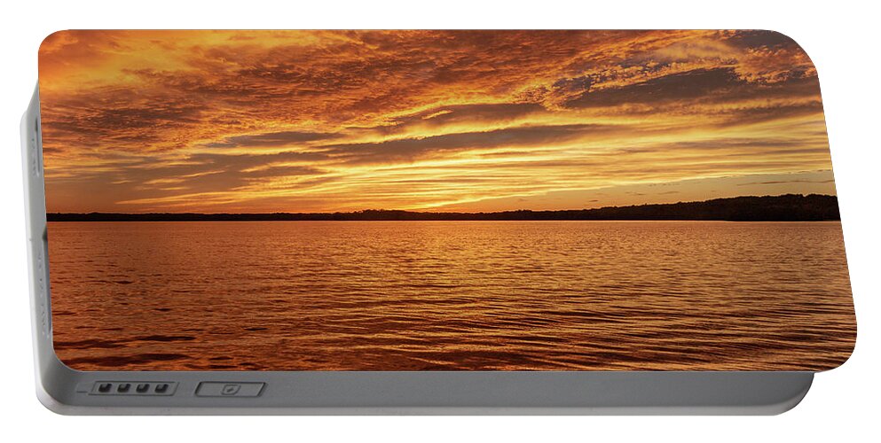 Percy Priest Lake Portable Battery Charger featuring the photograph Percy Priest Lake Sunset by D K Wall