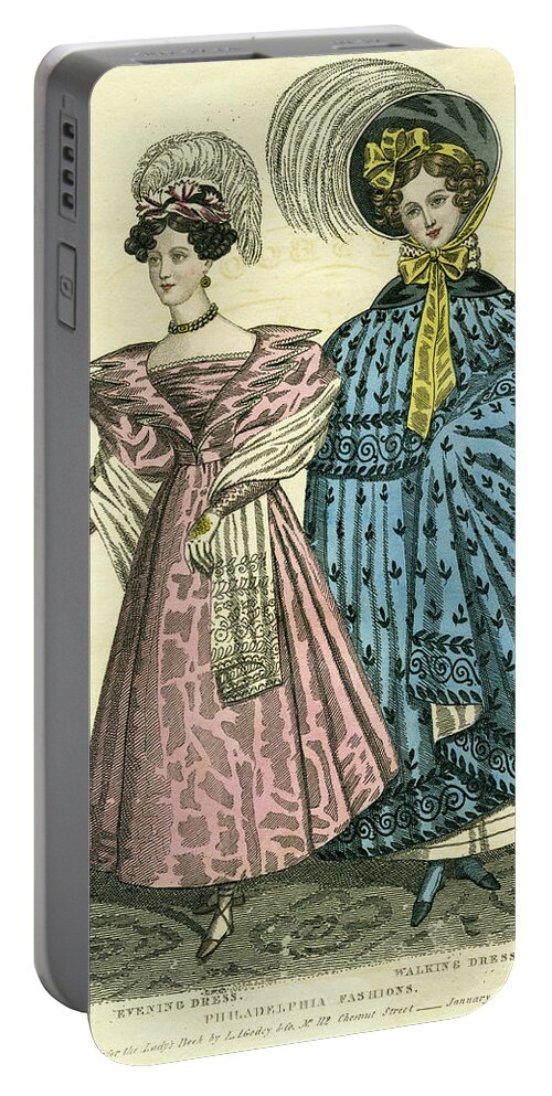Evening Dress Portable Battery Charger featuring the mixed media Philadelphia Fashions by E W C