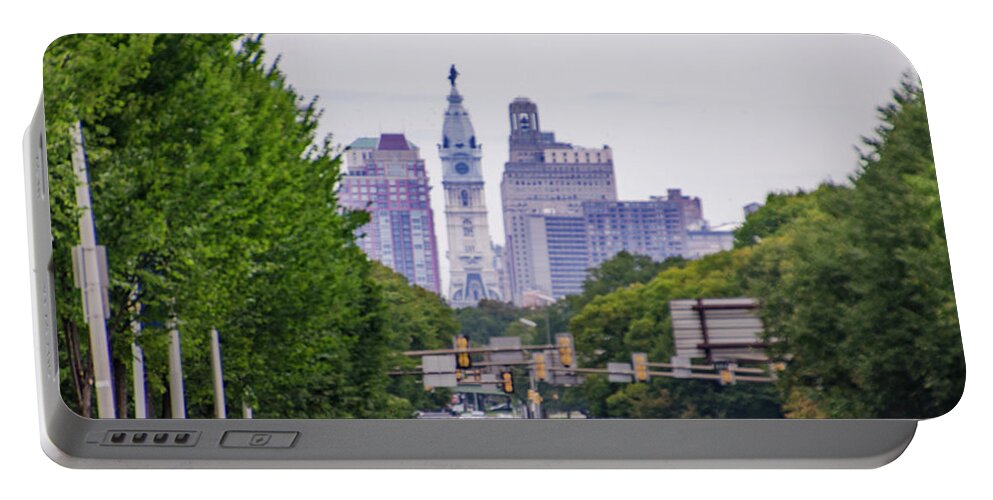 Philadelphia Portable Battery Charger featuring the photograph Philadelphia View From South Broad by Bill Cannon