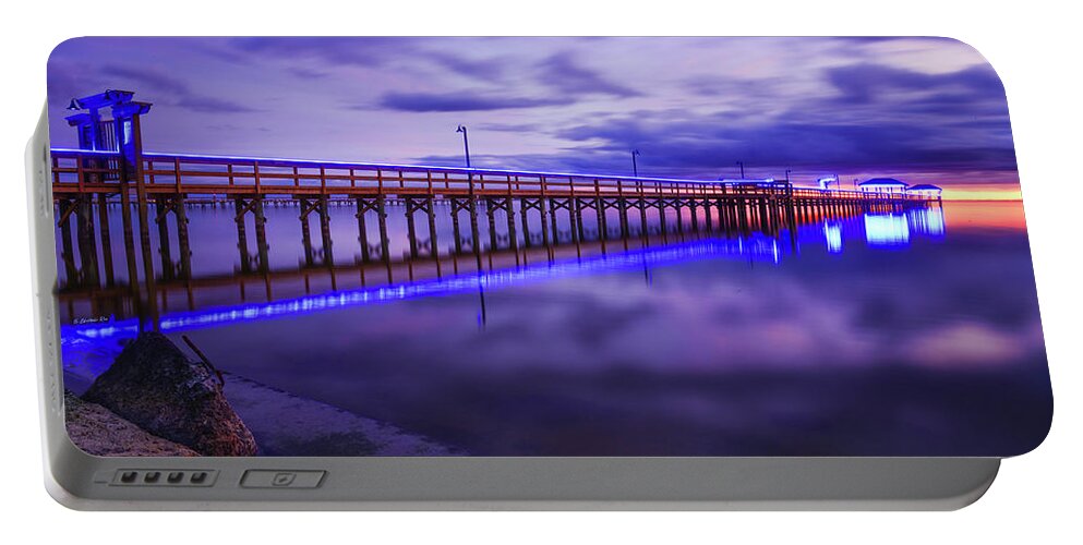 Pier Portable Battery Charger featuring the photograph Pier Blues I by Christopher Rice