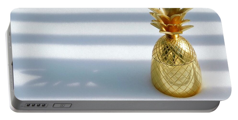 Pineapple Portable Battery Charger featuring the photograph - Pineapple in snow by THERESA Nye