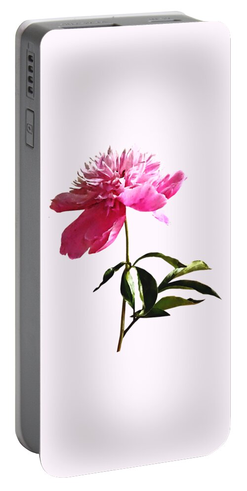 Peony Portable Battery Charger featuring the photograph Pink Peony Profile by Susan Savad