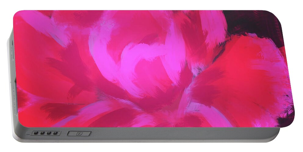 Rose Portable Battery Charger featuring the painting Pink Rose by Go Van Kampen