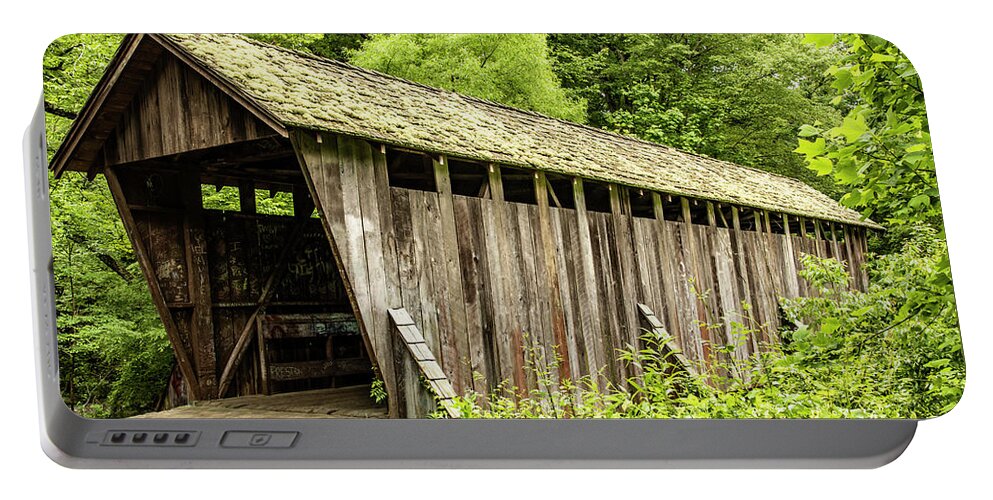 Pisgah Covered Bridge Portable Battery Charger featuring the photograph Pisgah Covered Bridge by Donna Twiford