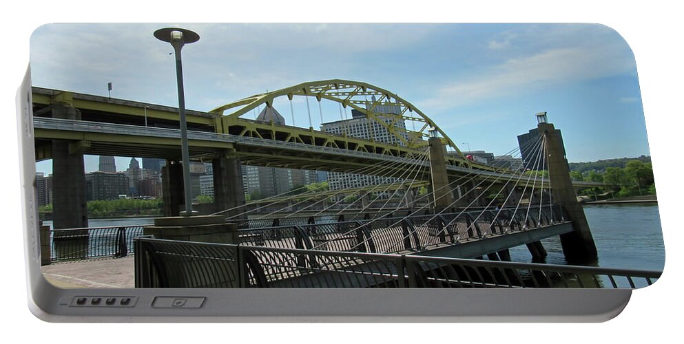 Bridge Portable Battery Charger featuring the photograph Pittsburgh and Its Amazing Bridges by Roberta Byram