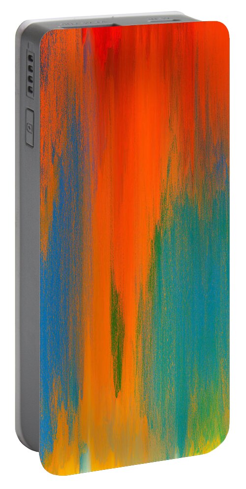 Abstract Portable Battery Charger featuring the painting Pixel Sorting 72 by Chris Butler