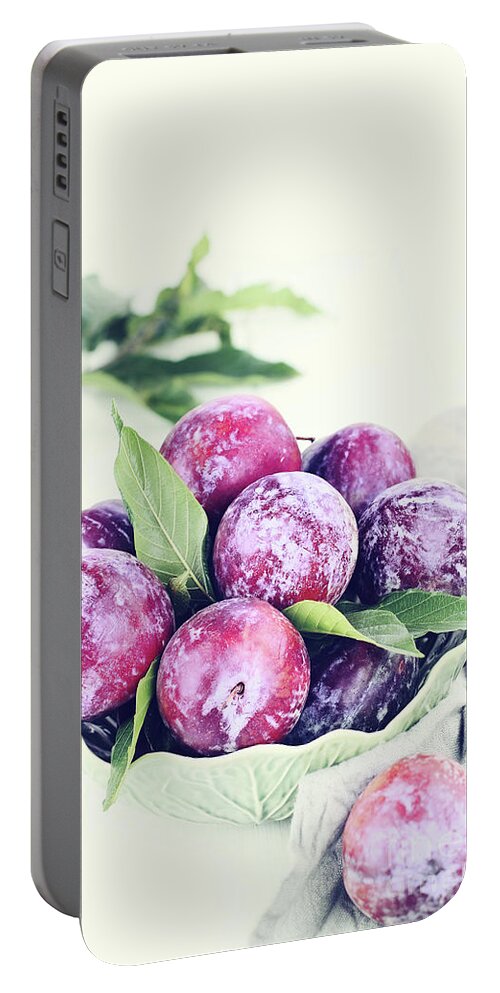 Plums Portable Battery Charger featuring the photograph Plums by Stephanie Frey