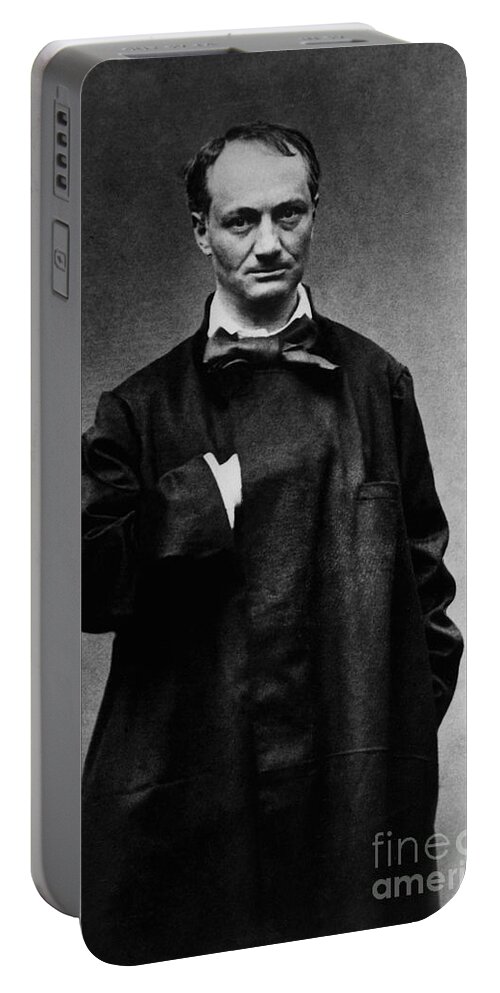 poete francais Charles Baudelaire Portable Battery Charger by French School  - Pixels