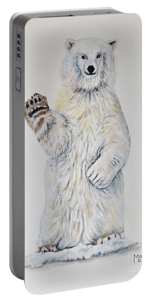 Polar Portable Battery Charger featuring the painting Polar Bear Baby 2 by Marilyn McNish