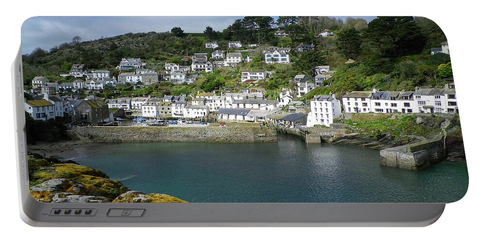 Polperro Portable Battery Charger featuring the photograph Polperro Harbour Cornwall by Richard Brookes