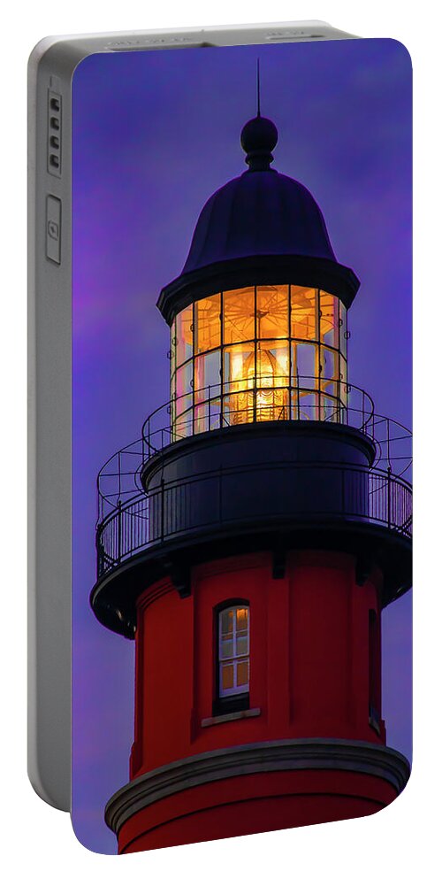 Lighthouse Portable Battery Charger featuring the digital art Ponce Lighthouse by Dimitris Sivyllis