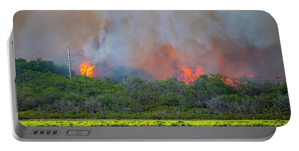 Pond Portable Battery Charger featuring the photograph Maui Burning by Anthony Jones
