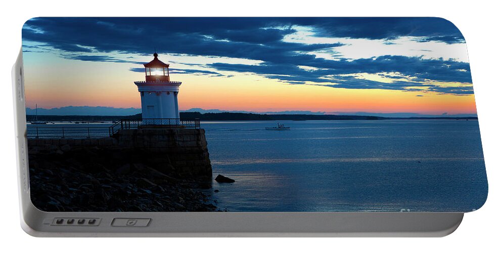 Portland Breakwater Light Portable Battery Charger featuring the photograph Portland Breakwater Light by Diane Diederich