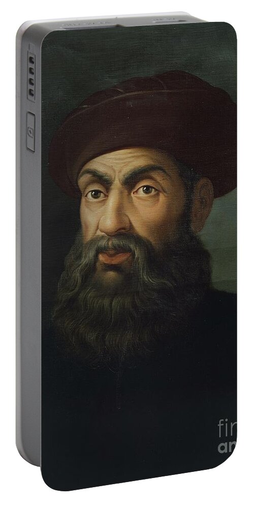 Magellan Portable Battery Charger featuring the painting Portrait Of Ferdinand Magellan by European School
