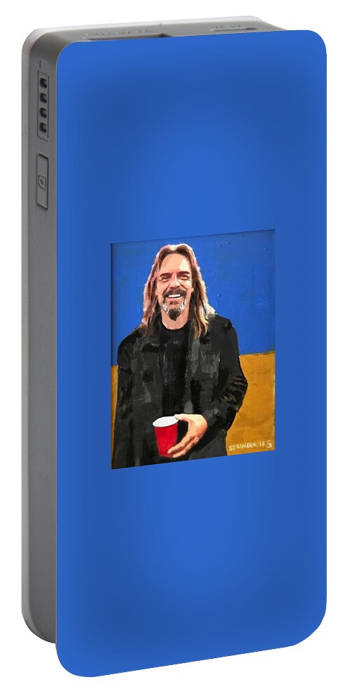 Michael Kennedy Portable Battery Charger featuring the painting Portrait of Michael Kennedy by Gary Springer