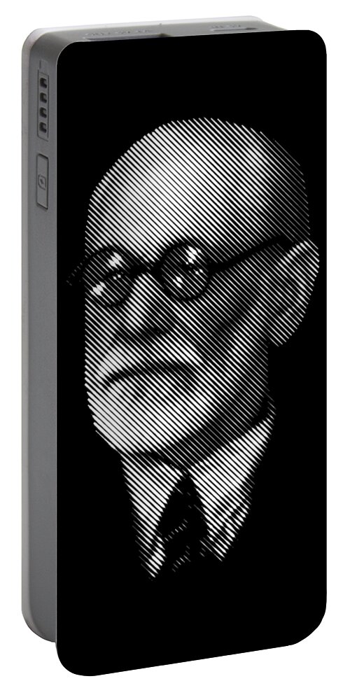  Father Of Psychoanalysis - Portrait Portable Battery Charger featuring the digital art portrait of Sigmund Freud by Cu Biz
