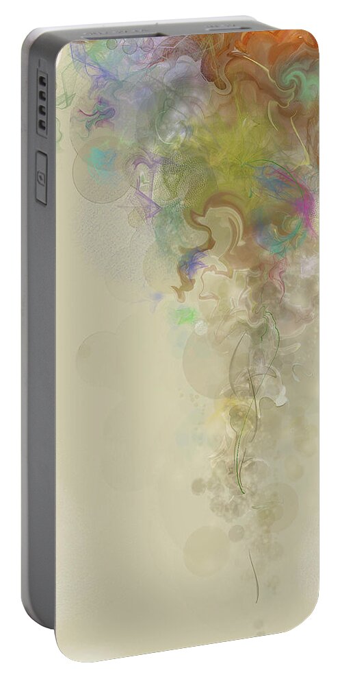 Abstract Portable Battery Charger featuring the digital art PRELUDE Dreams of Spring by Gina Harrison